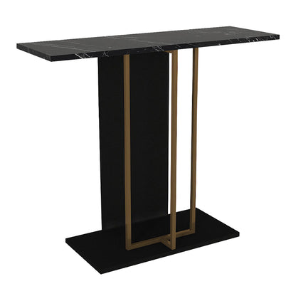 Κονσόλα Brandy Χρώμα Μαύρο - Μαύρο Εφέ Μαρμάρου - Χρυσό 90x29,6x76,8