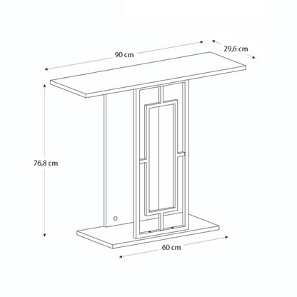Κονσόλα Brandy Χρώμα Μαύρο - Μαύρο Εφέ Μαρμάρου - Χρυσό 90x29,6x76,8