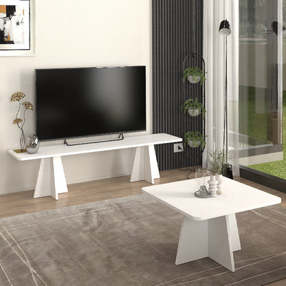 Τραπεζάκι Σαλονιού Sugar Χρώμα Λευκό 60x60x36,8