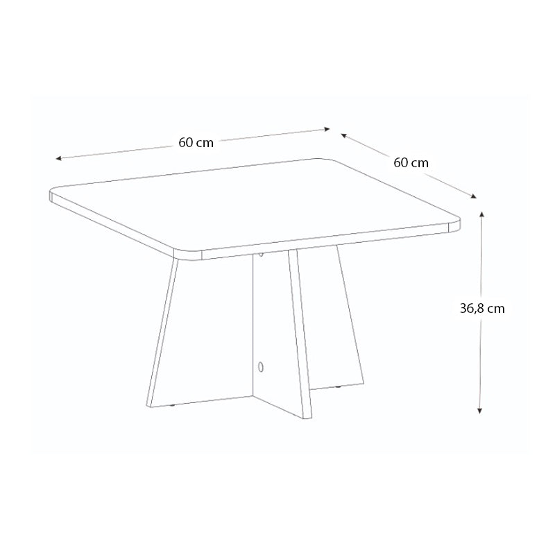 Τραπεζάκι Σαλονιού Sugar Χρώμα Λευκό 60x60x36,8