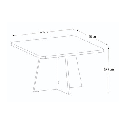 Τραπεζάκι Σαλονιού Sugar Χρώμα Λευκό 60x60x36,8