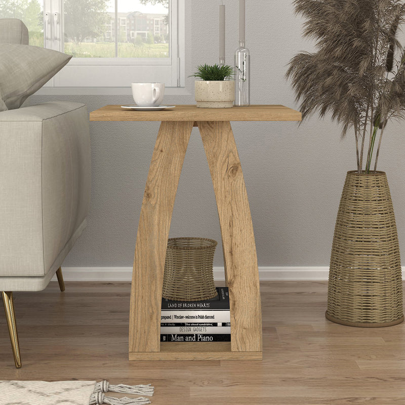 Τραπεζάκι Βοηθητικό - Κομοδίνο Deros Χρώμα Sepet Oak 45x45x56