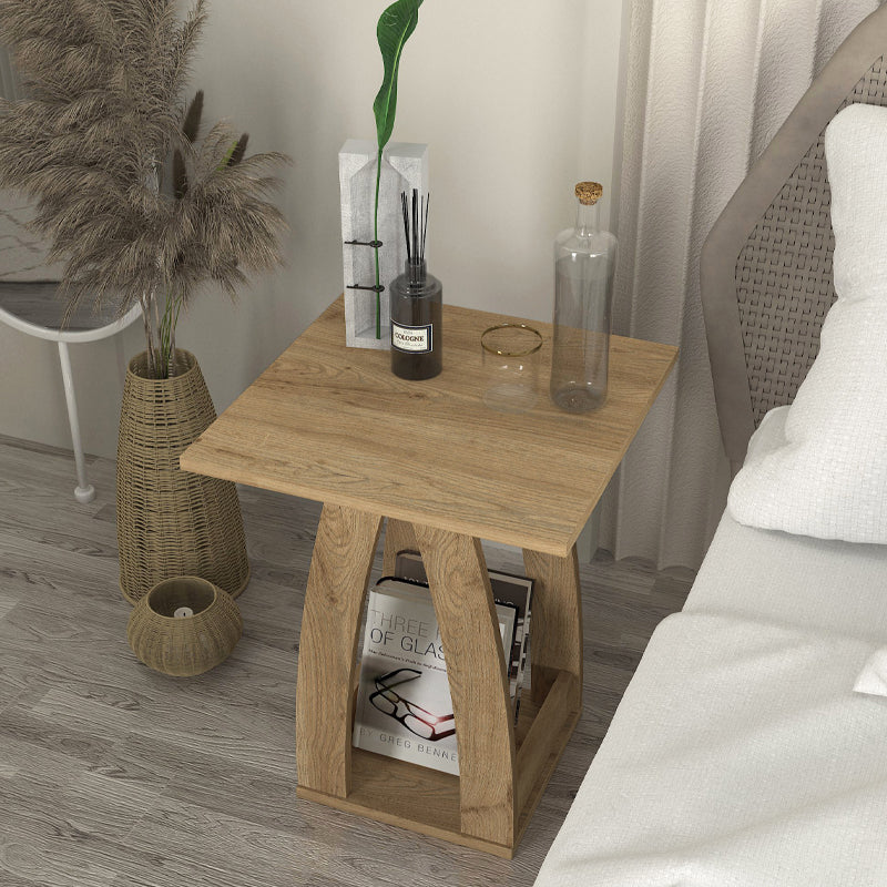 Τραπεζάκι Βοηθητικό - Κομοδίνο Deros Χρώμα Sepet Oak 45x45x56