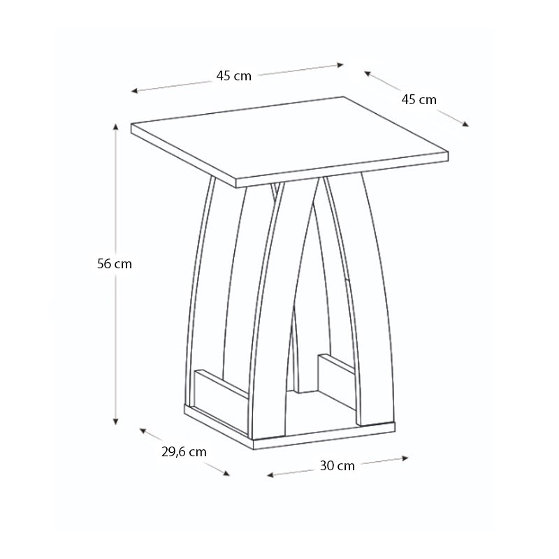Τραπεζάκι Βοηθητικό - Κομοδίνο Deros Χρώμα Sepet Oak 45x45x56
