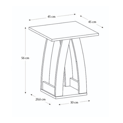 Τραπεζάκι Βοηθητικό - Κομοδίνο Deros Χρώμα Sepet Oak 45x45x56