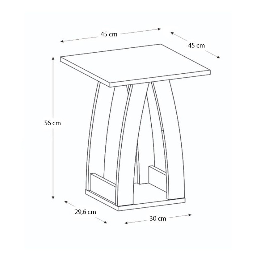 Τραπεζάκι Βοηθητικό - Κομοδίνο Deros Χρώμα Travertine 45x45x56
