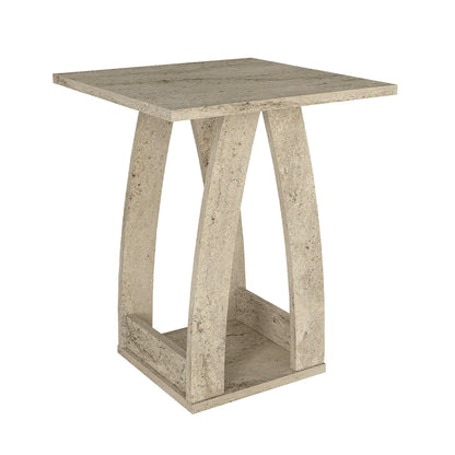Τραπεζάκι Βοηθητικό - Κομοδίνο Deros Χρώμα Travertine 45x45x56