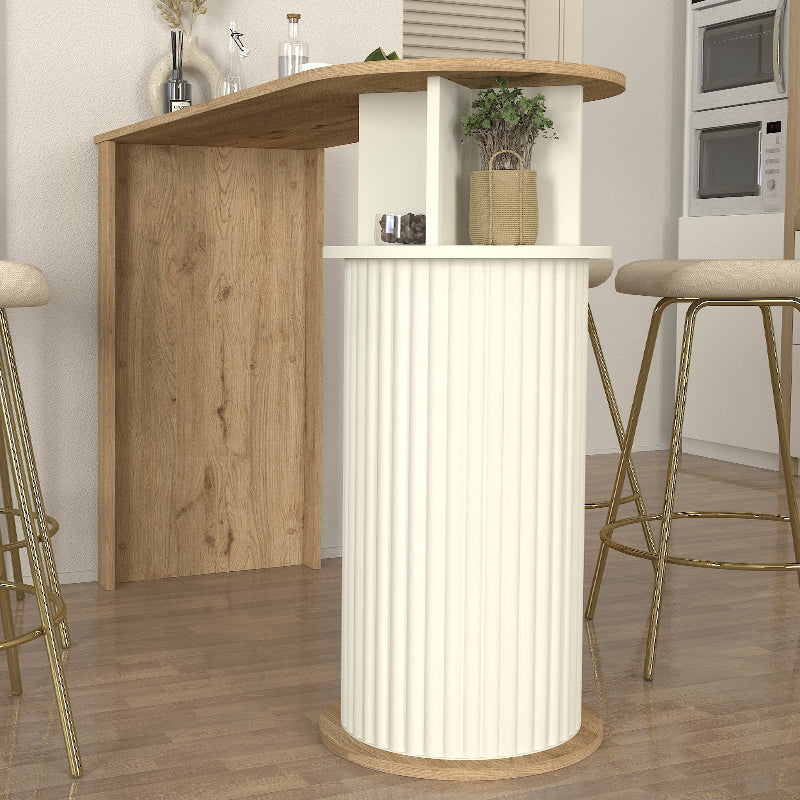 Τραπέζι Μπαρ Bohema Χρώμα Sepet Oak - Ivory 150x51,6x101,8