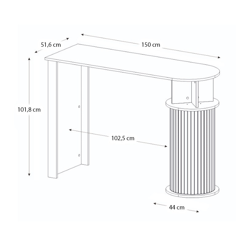 Τραπέζι Μπαρ Bohema Χρώμα Sepet Oak - Ivory 150x51,6x101,8