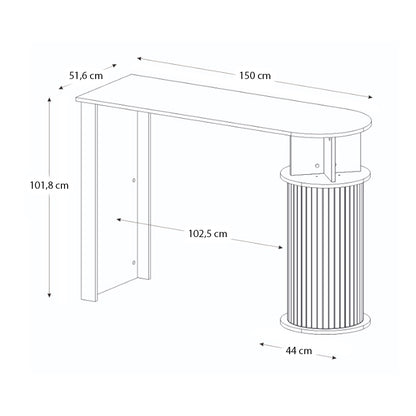 Τραπέζι Μπαρ Bohema Χρώμα Sepet Oak - Ivory 150x51,6x101,8