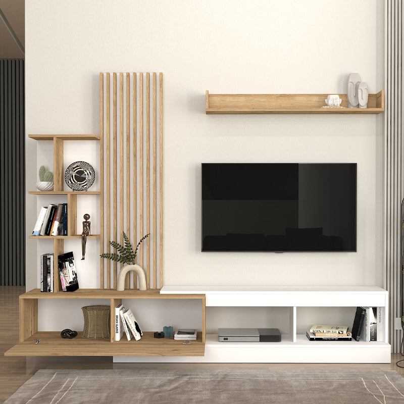 Σύνθεση Τηλεόρασης Vermont Χρώμα Λευκό - Sepet Oak 240x40x192