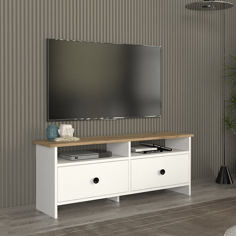 Έπιπλο Τηλεόρασης Gradias Χρώμα Λευκό - Sapphire Oak 120x29,6x46,8