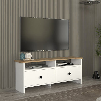 Έπιπλο Τηλεόρασης Gradias Χρώμα Λευκό - Sapphire Oak 120x29,6x46,8