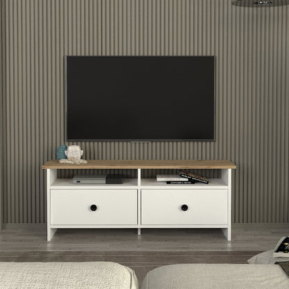 Έπιπλο Τηλεόρασης Gradias Χρώμα Λευκό - Sapphire Oak 120x29,6x46,8