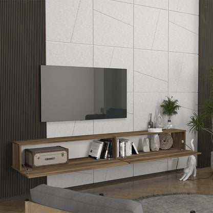 Έπιπλο Τηλεόρασης Επιτοίχιο Espanse Χρώμα Καρυδί 241,8x31,7x30