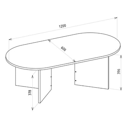 Τραπεζάκι Σαλονιού Cortado Χρώμα Sapphire Oak 120x60x39,6