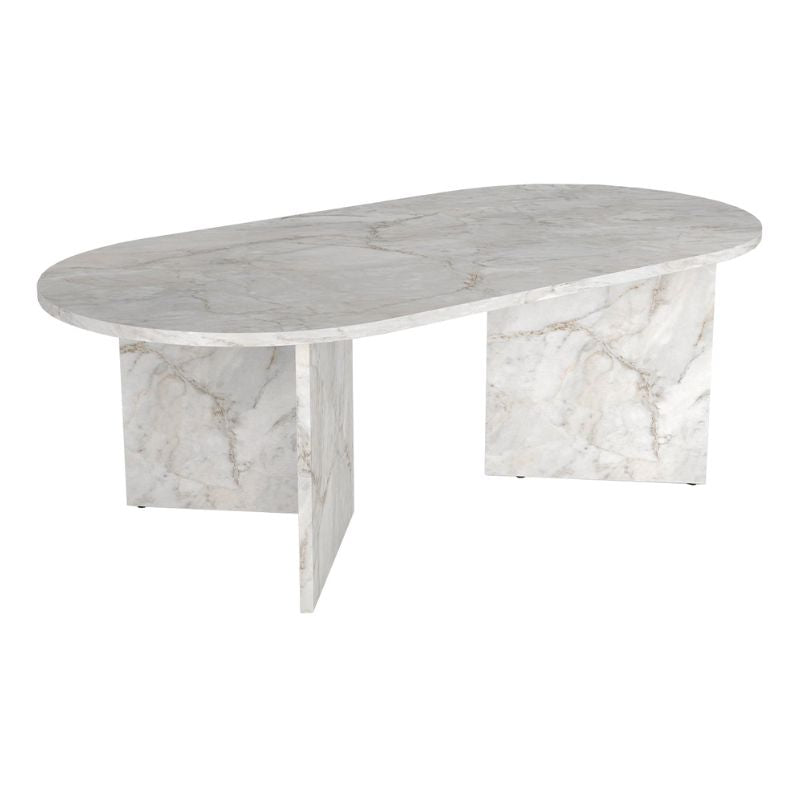 Τραπεζάκι Σαλονιού Cortado Χρώμα Λευκό Εφέ Μαρμάρου 120x60x39,6