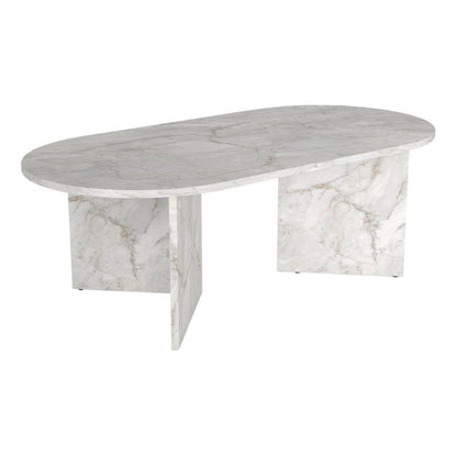 Τραπεζάκι Σαλονιού Cortado Χρώμα Λευκό Εφέ Μαρμάρου 120x60x39,6