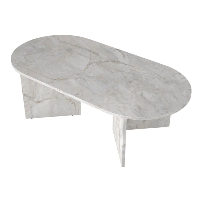 Τραπεζάκι Σαλονιού Cortado Χρώμα Λευκό Εφέ Μαρμάρου 120x60x39,6