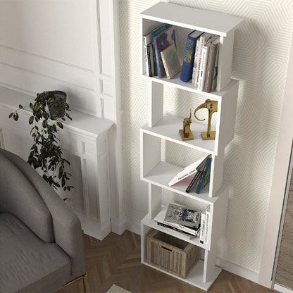 Βιβλιοθήκη Alvina Χρώμα Λευκό 45x19,6x158,8