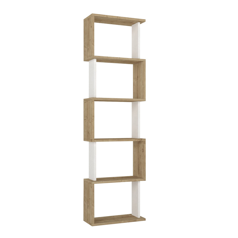 Βιβλιοθήκη Alvina Χρώμα Sapphire Oak - Λευκό 45x19,6x158,8