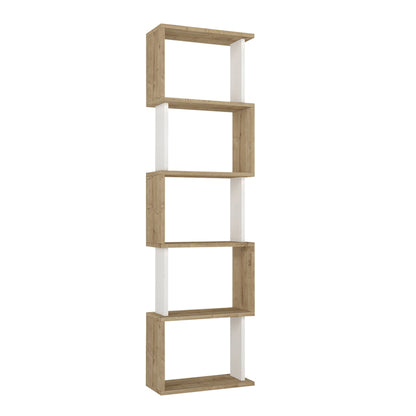 Βιβλιοθήκη Alvina Χρώμα Sapphire Oak - Λευκό 45x19,6x158,8