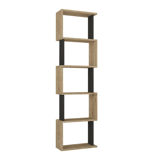 Βιβλιοθήκη Alvina Χρώμα Sapphire Oak - Ανθρακί 45x19,6x158,8