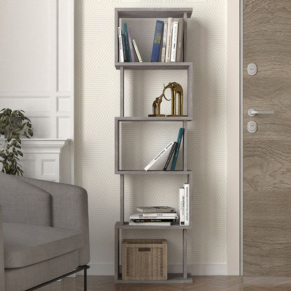Βιβλιοθήκη Alvina Χρώμα Γκρι Σκυροδέματος 45x19,6x158,8