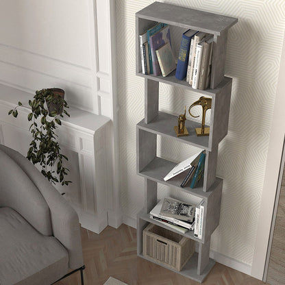 Βιβλιοθήκη Alvina Χρώμα Γκρι Σκυροδέματος 45x19,6x158,8
