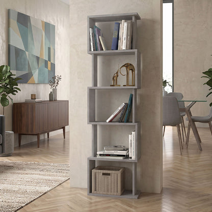 Βιβλιοθήκη Alvina Χρώμα Γκρι Σκυροδέματος 45x19,6x158,8