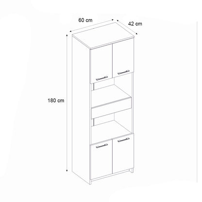 Kitchen - Bathroom Cabinet Alvento Color Sapphire Oak 60x42x180