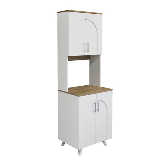 Έπιπλο Κουζίνας Kalira 2 Χρώμα Λευκό - Rota Oak 60x40x196