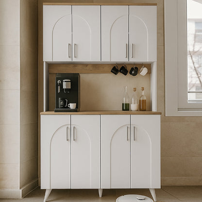 Έπιπλο Κουζίνας Kalira 4 Χρώμα Λευκό - Rota Oak 120x40x196