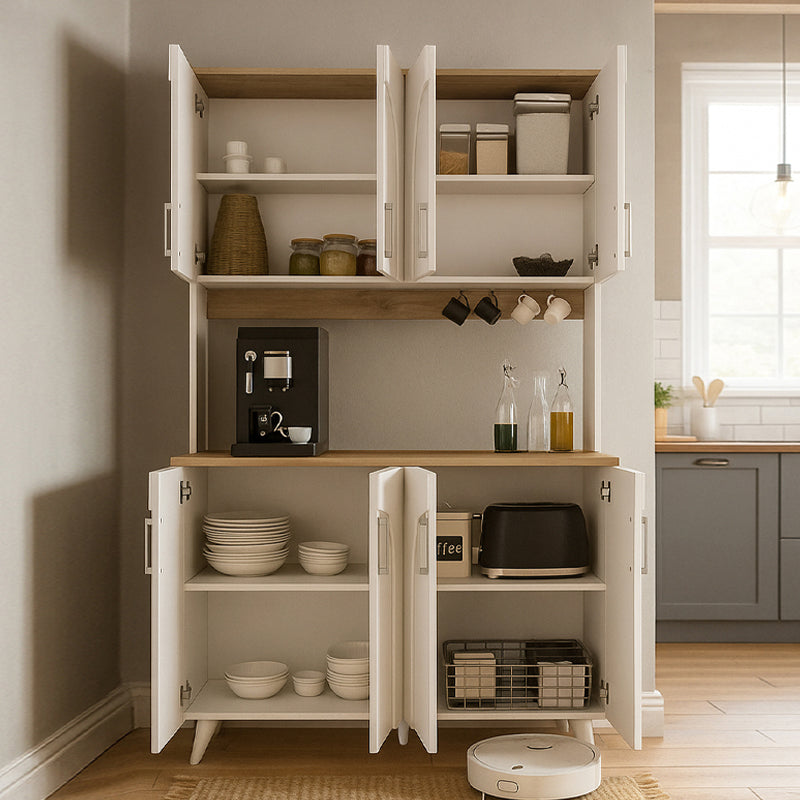 Έπιπλο Κουζίνας Kalira 4 Χρώμα Λευκό - Rota Oak 120x40x196