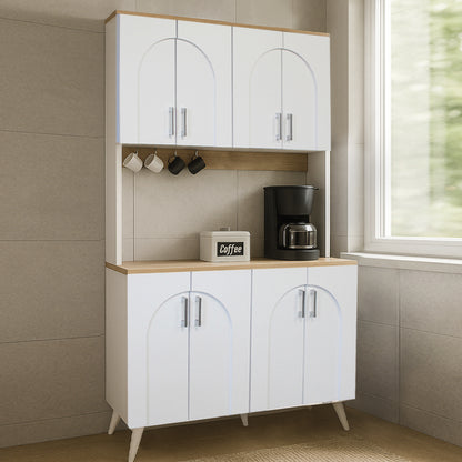 Έπιπλο Κουζίνας Kalira 4 Χρώμα Λευκό - Rota Oak 120x40x196