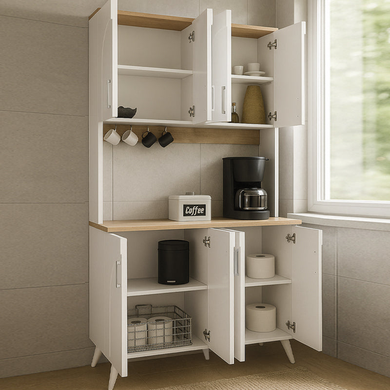 Έπιπλο Κουζίνας Kalira 4 Χρώμα Λευκό - Rota Oak 120x40x196