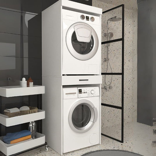 Έπιπλο Πλυντηρίου - Στεγνωτηρίου Fika Χρώμα Λευκό 67x61,8x198,5