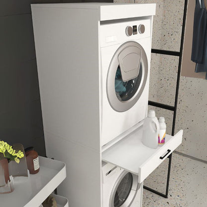 Έπιπλο Πλυντηρίου - Στεγνωτηρίου Fika Χρώμα Λευκό 67x61,8x198,5