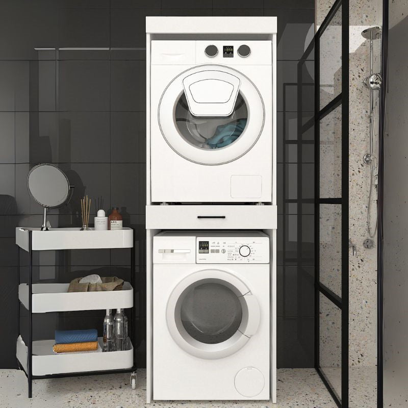 Έπιπλο Πλυντηρίου - Στεγνωτηρίου Fika Χρώμα Λευκό 67x61,8x198,5