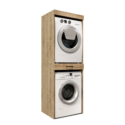 Washing Machine - Dryer Cabinet Fika Color Sapphire Oak 67x61.8x198.5