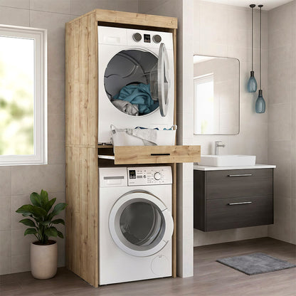 Washing Machine - Dryer Cabinet Fika Color Sapphire Oak 67x61.8x198.5