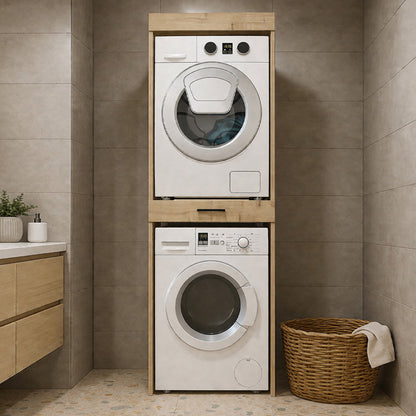 Washing Machine - Dryer Cabinet Fika Color Sapphire Oak 67x61.8x198.5