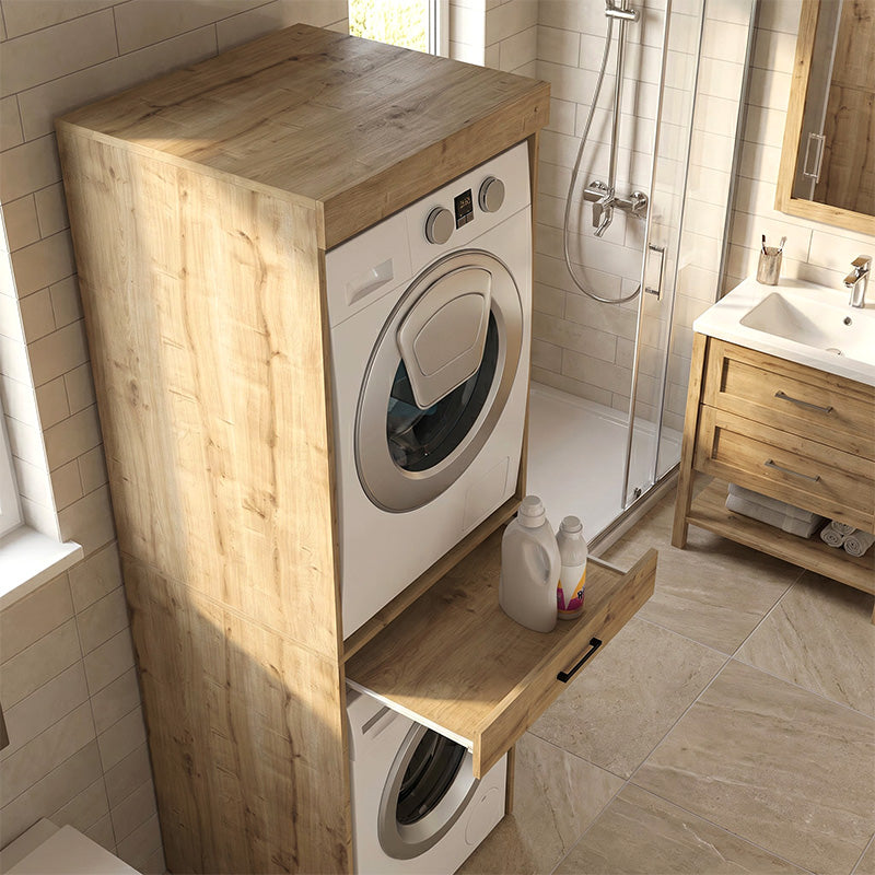 Washing Machine - Dryer Cabinet Fika Color Sapphire Oak 67x61.8x198.5
