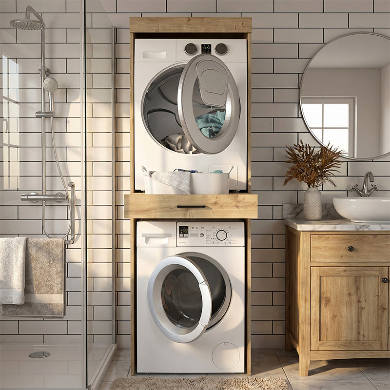 Washing Machine - Dryer Cabinet Fika Color Sapphire Oak 67x61.8x198.5