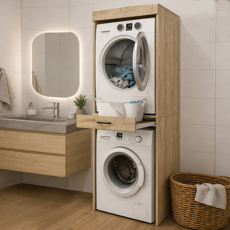Washing Machine - Dryer Cabinet Fika Color Sapphire Oak 67x61.8x198.5