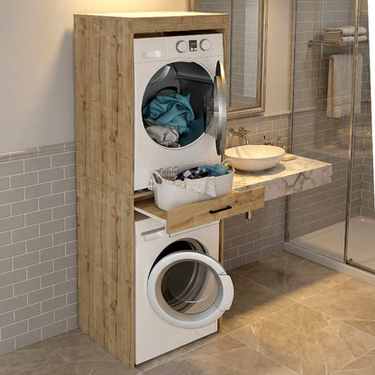 Washing Machine - Dryer Cabinet Fika Color Sapphire Oak 67x61.8x198.5