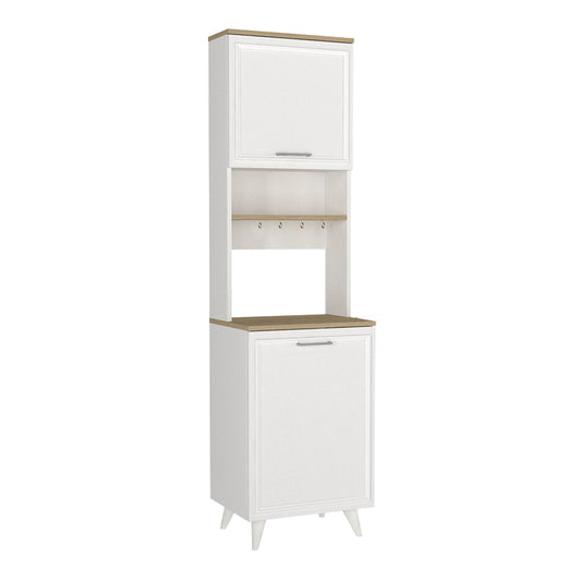 Έπιπλο Κουζίνας Potter 1 Χρώμα Λευκό - Rota Oak 53,4x39,6x196,1