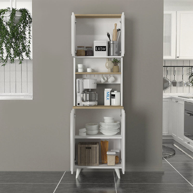 Έπιπλο Κουζίνας Potter 2 Χρώμα Λευκό - Rota Oak 60x40x196,1