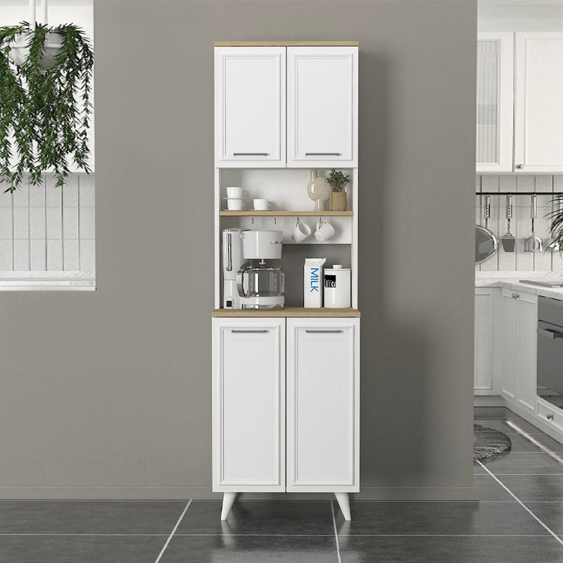 Έπιπλο Κουζίνας Potter 2 Χρώμα Λευκό - Rota Oak 60x40x196,1