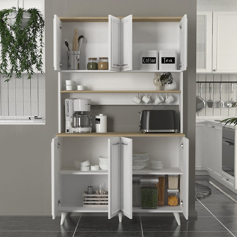 Έπιπλο Κουζίνας Potter 4 Χρώμα Λευκό - Rota Oak 120x40x196,1